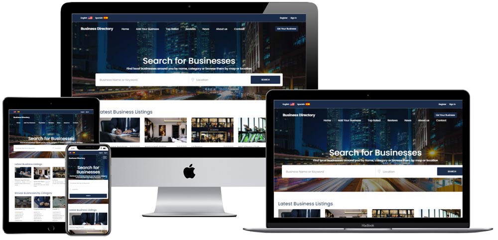 business directory script php new front-end