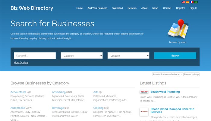template for business directory php script
