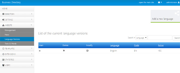 language versions management business directory php script
