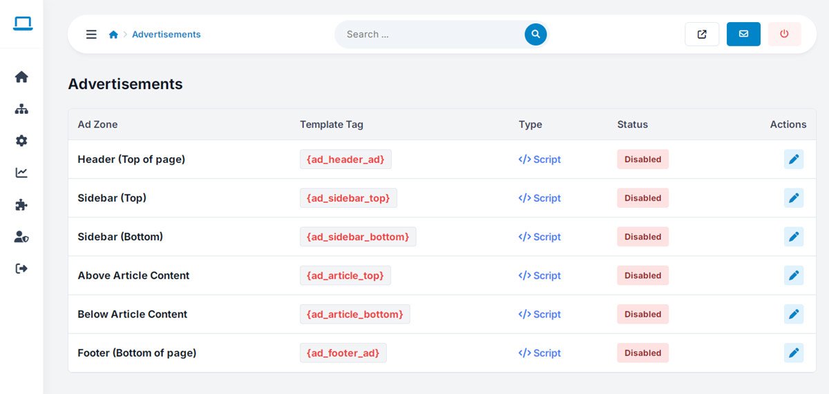 php business directory feature: manage every ad placement on your site from one screen
