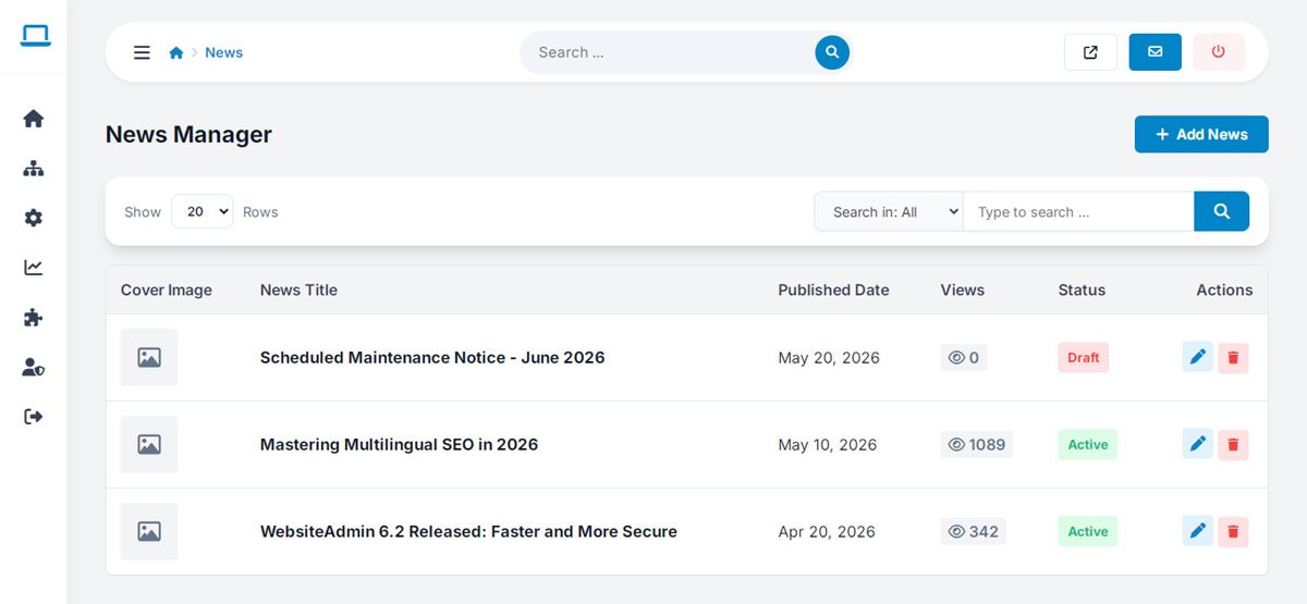php business directory feature: publish announcements and updates without leaving your admin panel