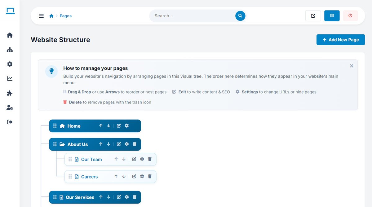 php business directory feature: a visual page builder — drag, drop, done