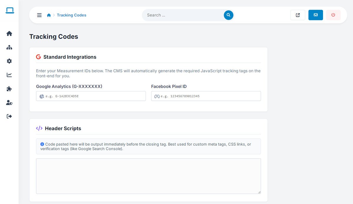 php business directory feature: add google analytics and marketing pixels without a developer