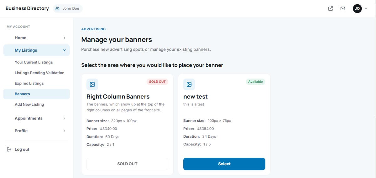php business directory feature: self-service banner ads — a second revenue stream on autopilot